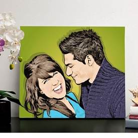 Warhol style couple-Canvas Gallery Wrapped 1.5